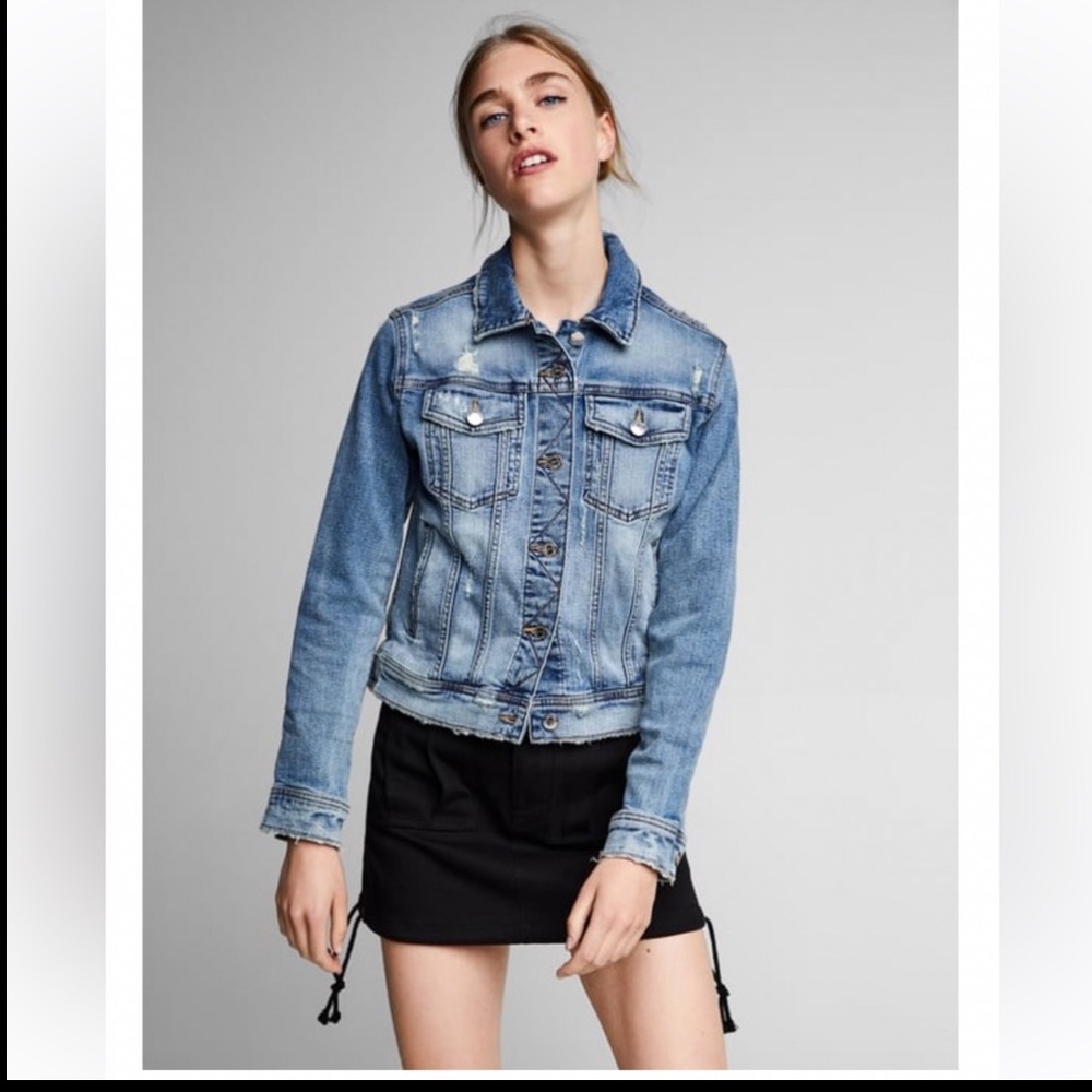 Distressed Denim Jean Jacket - Picture 3 of 13